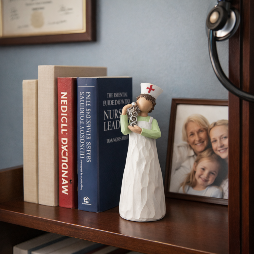 Hand-Painted Resin Angel Nurse Statue – Inspirational Nurse Figurine for Appreciation, Care & Hope(𝐋𝐮𝐜𝐚𝐬 𝐇𝐚𝐥𝐞 𝐇𝐚𝐧𝐝𝐦𝐚𝐝𝐞®)