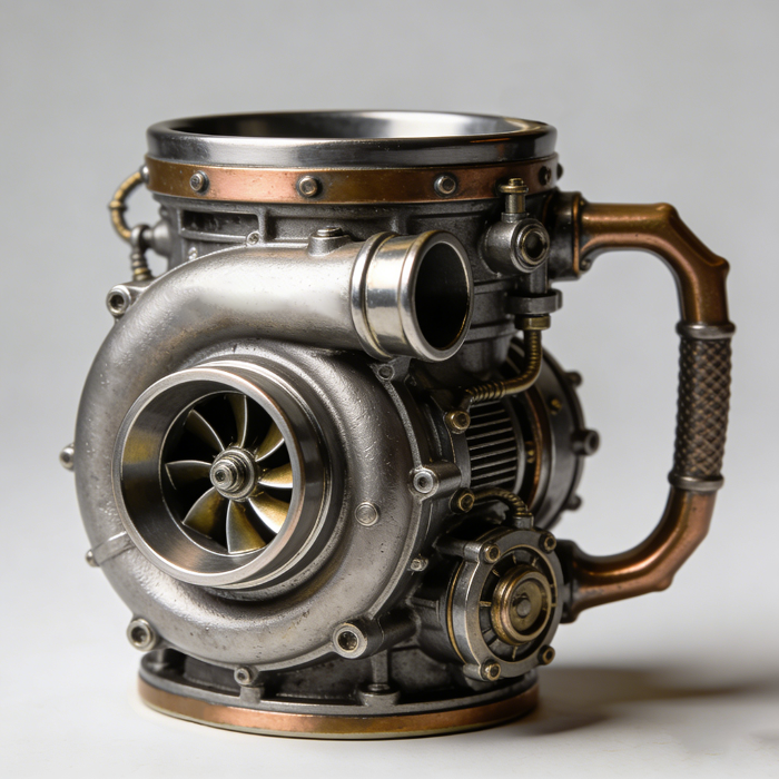 Turbocharger Mug – The Ultimate Gearhead’s Coffee Companion 🏁☕