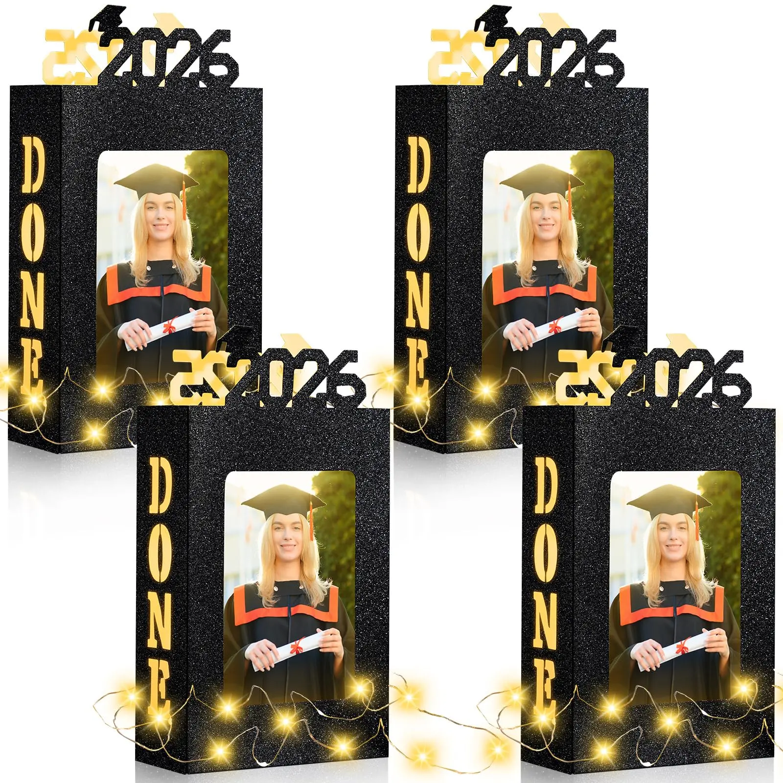 🔥LAST DAY 50% OFF - 4/8Pcs Graduation Centerpieces for Class of 2026 Fit 4x6in Photo | Fillable Picture Box