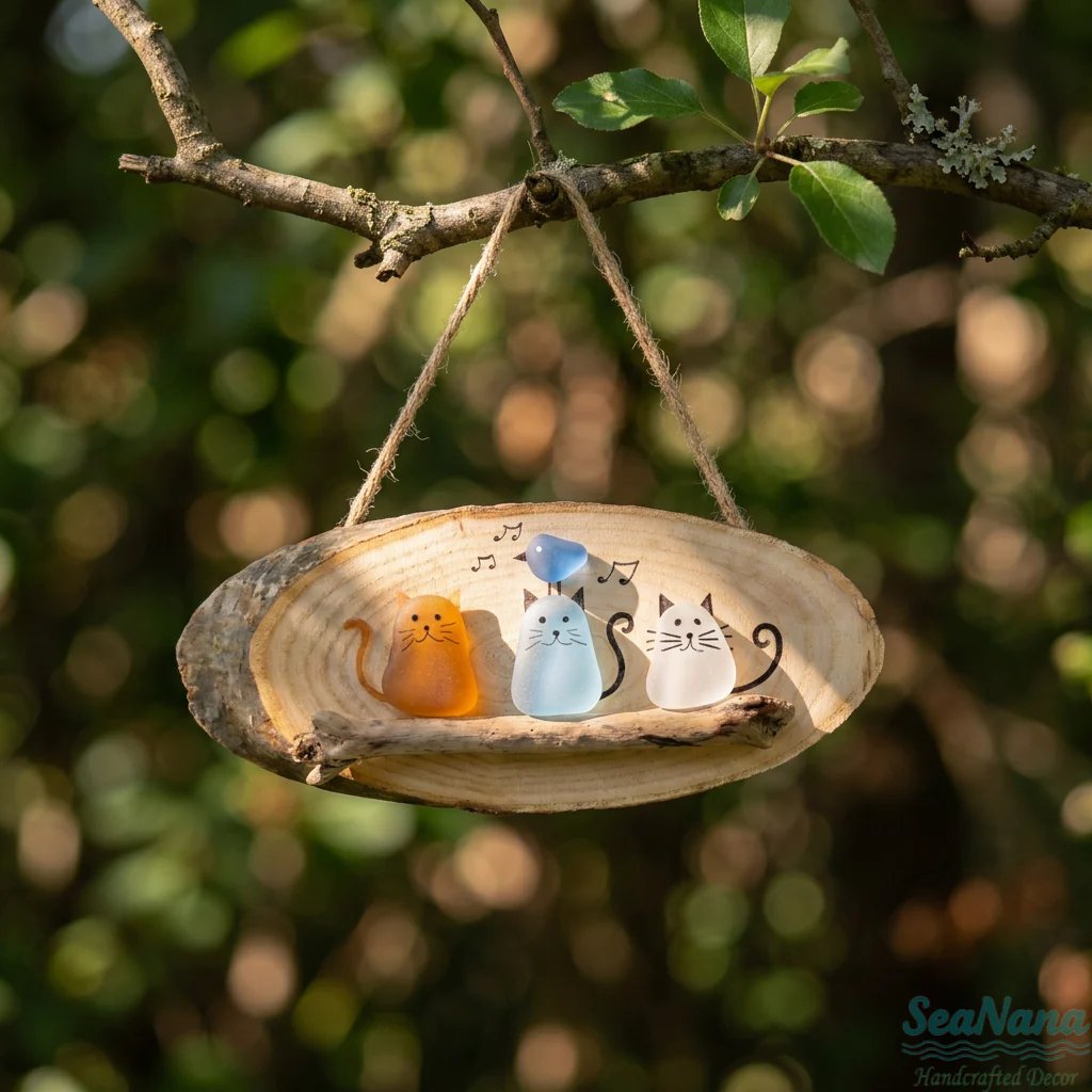 🔥Last Day 50% OFF - 😻 Super Cute Sea Glass Cat Wall Hanging 💕✨🐾(𝐋𝐮𝐜𝐚𝐬 𝐇𝐚𝐥𝐞 𝐇𝐚𝐧𝐝𝐦𝐚𝐝𝐞®)