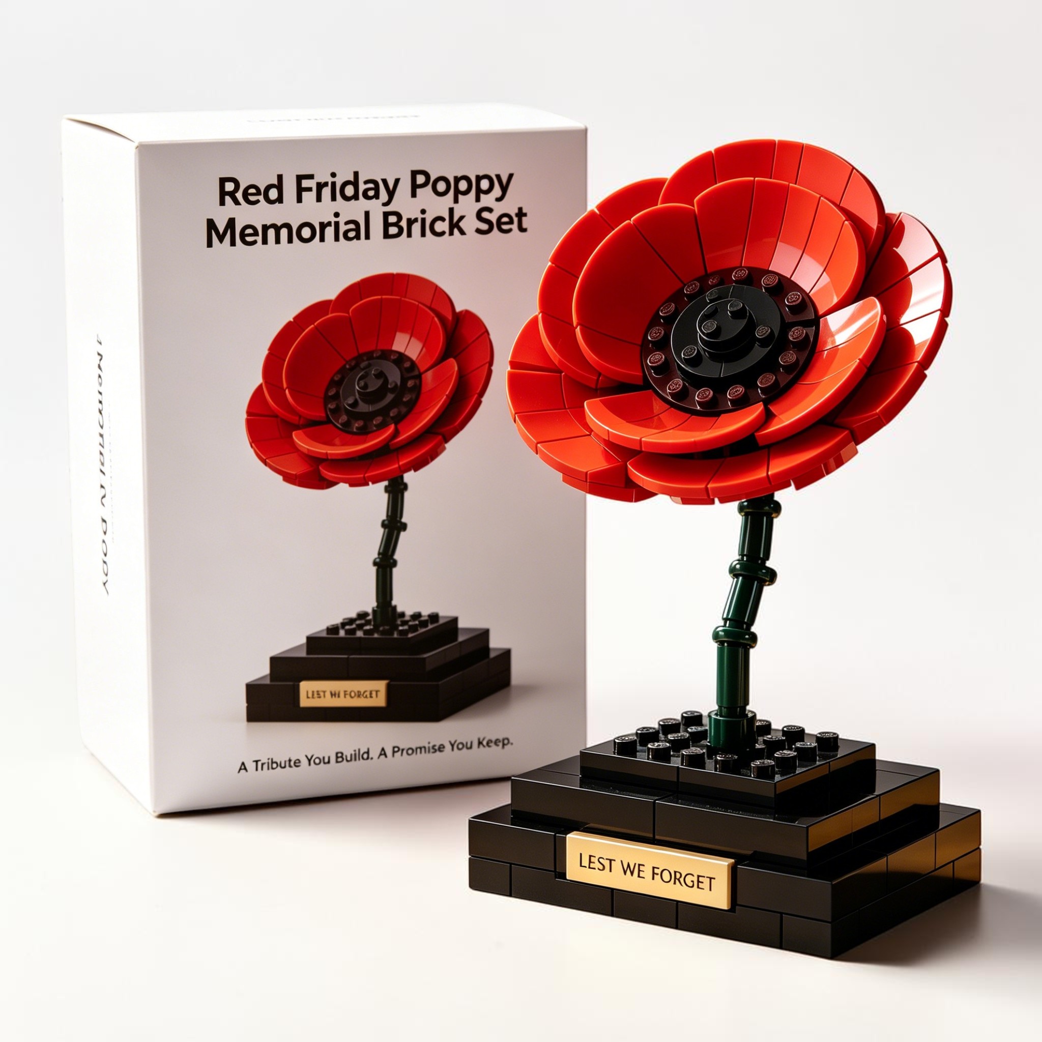 🌺Red Friday Poppy Memorial Brick Set – A Tribute You Build. A Promise You Keep.