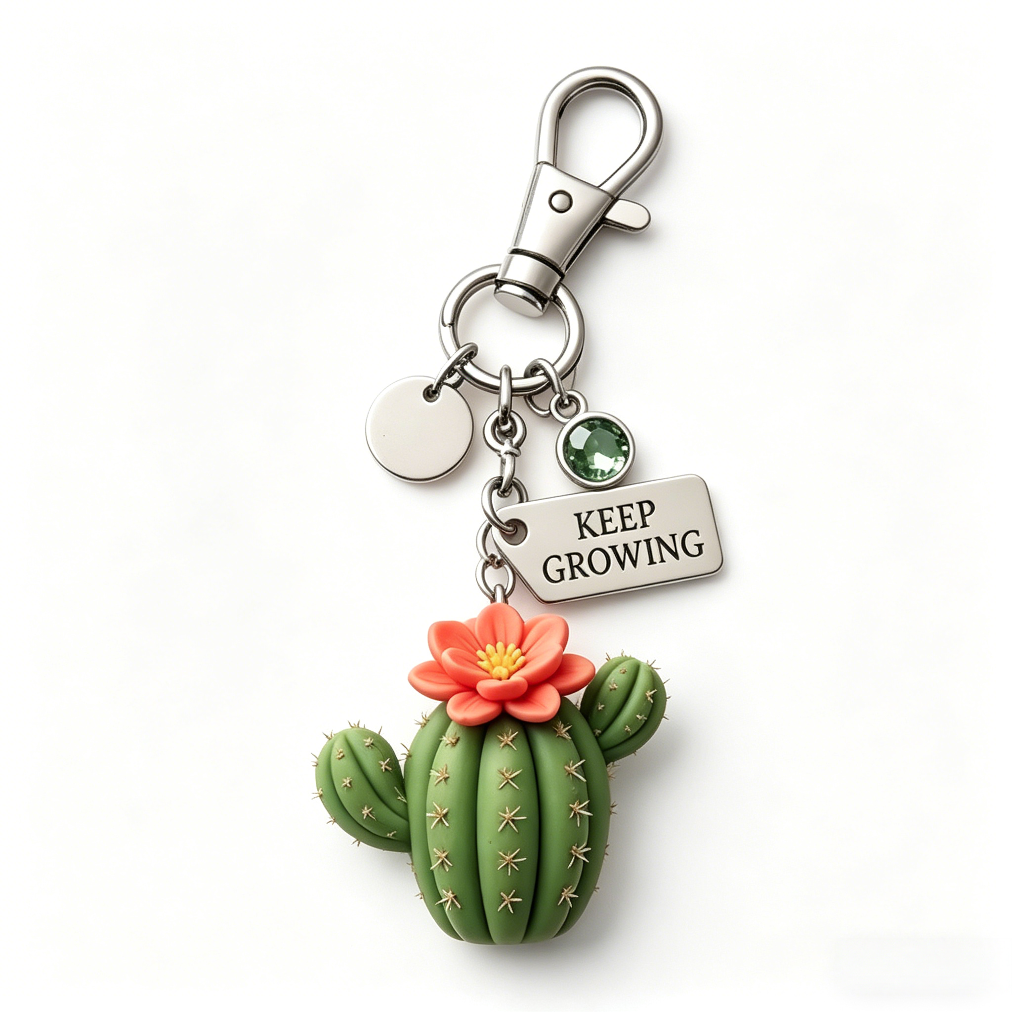 A Little Succulent for Your Journey | Keep Growing Cactus Keychain