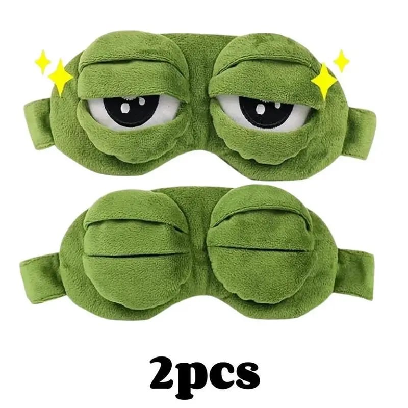 🐸3D Cute Frog Sleep Eye Mask | Soft, Breathable Plush & Cotton for Travel & Stress Relief✈️