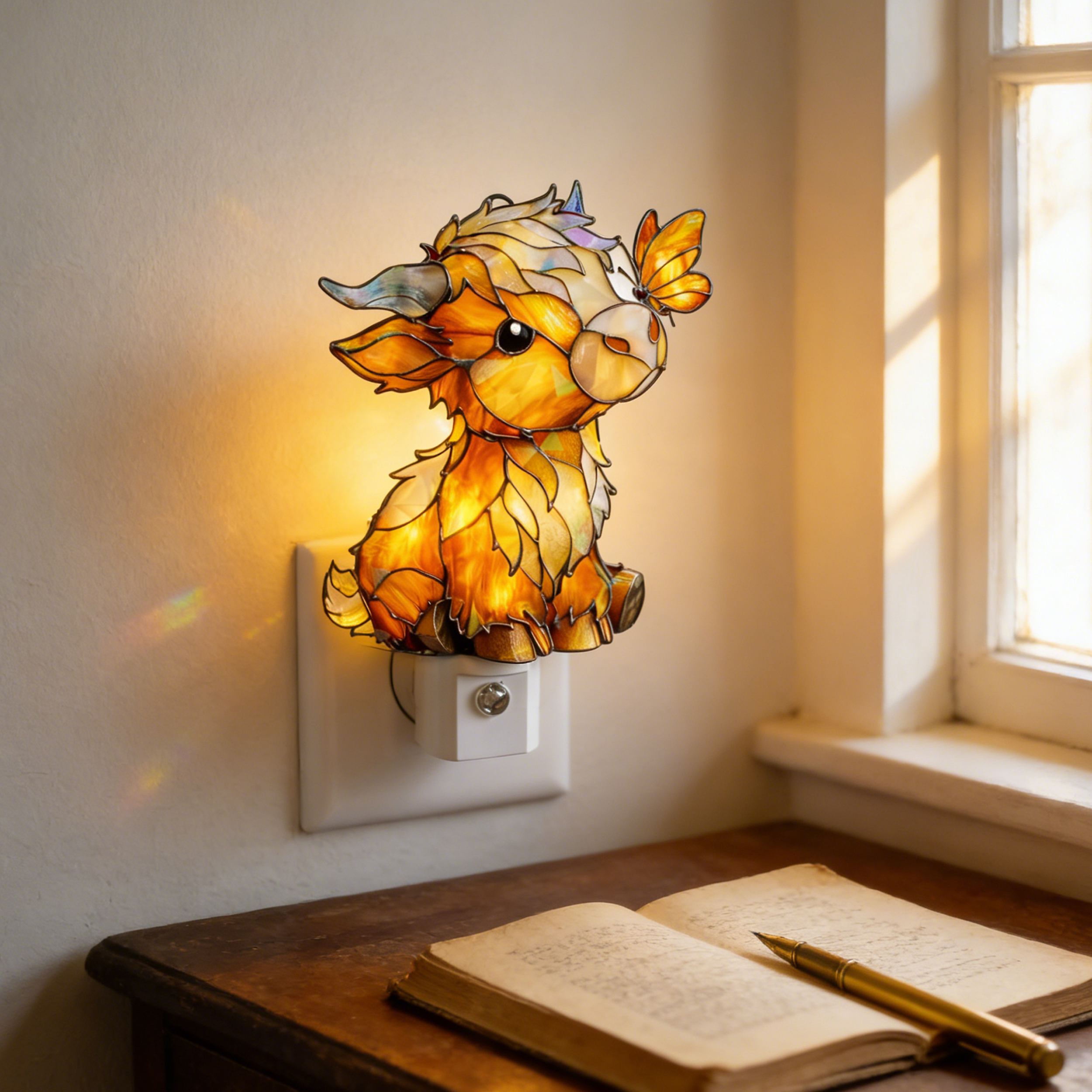 🔥LAST DAY 50% OFF - 🐮Handmade Highland Cow Butterfly Night Light🦋✨(𝐋𝐮𝐜𝐚𝐬 𝐇𝐚𝐥𝐞 𝐇𝐚𝐧𝐝𝐦𝐚𝐝𝐞®)