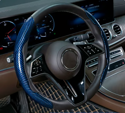 Carbon Fiber Silicone Anti-Slip Car Steering Wheel Cover Universal Fit