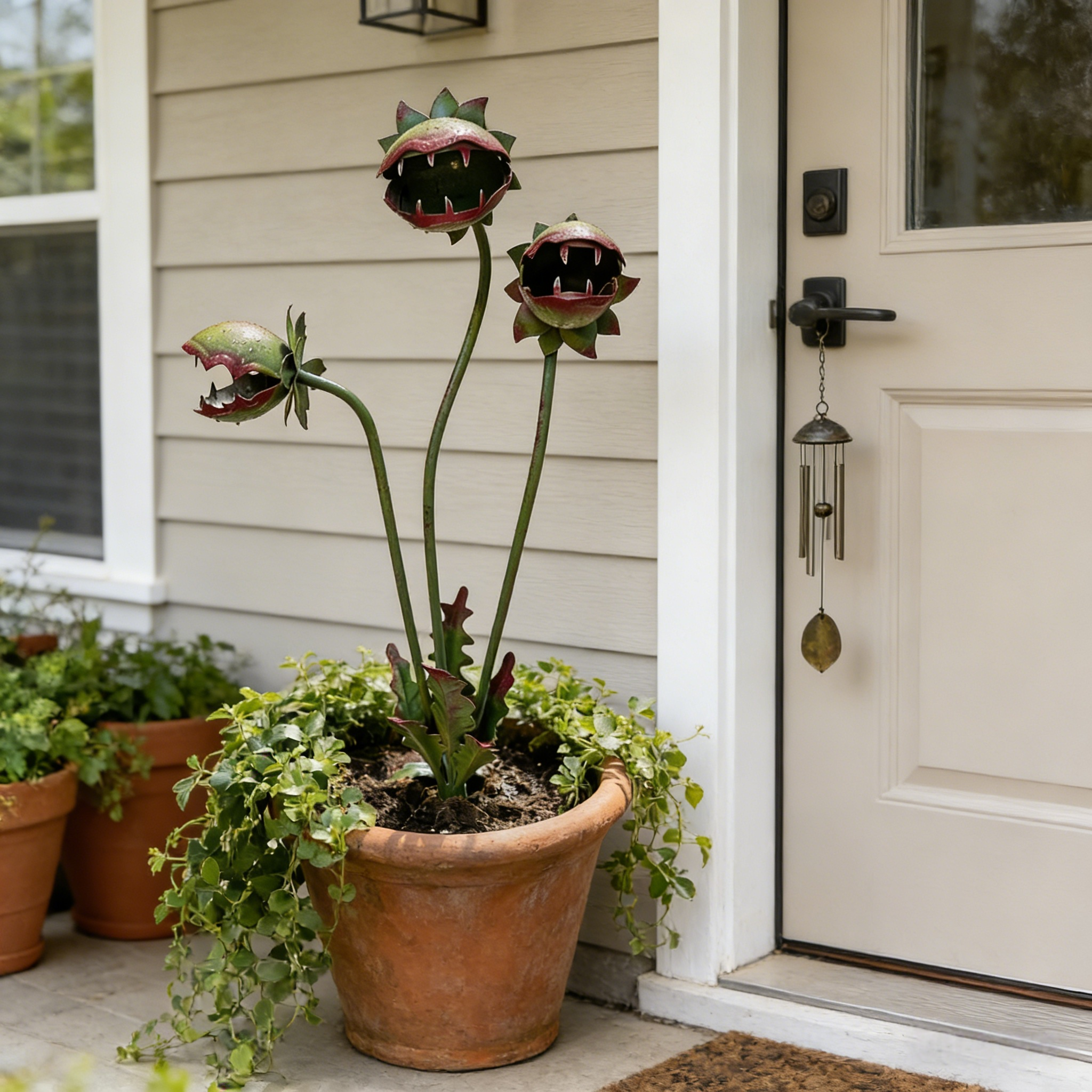 🪴Whimsical Metal Carnivorous Plant Garden Stake(𝐋𝐮𝐜𝐚𝐬 𝐇𝐚𝐥𝐞 𝐇𝐚𝐧𝐝𝐦𝐚𝐝𝐞®)
