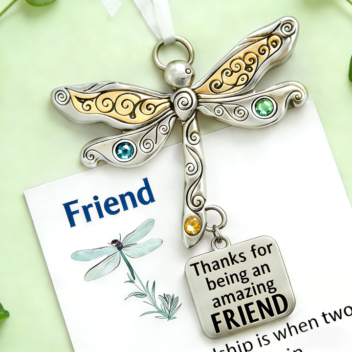 🔥Last Day 50% OFF-Friendship Dragonfly Ornament With Sentimental Quote -🌟 Gift for Best Friends