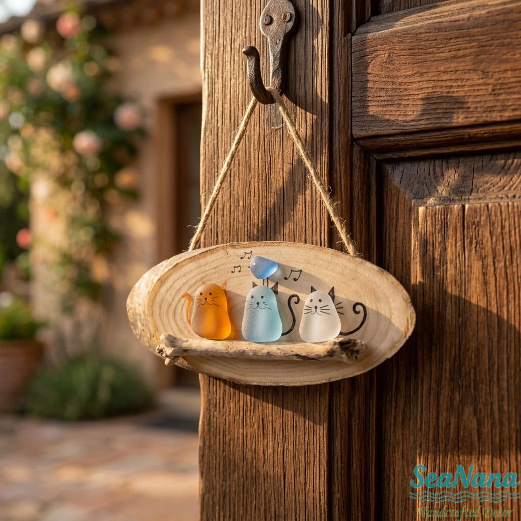 🔥Last Day 50% OFF - 😻 Super Cute Sea Glass Cat Wall Hanging 💕✨🐾(𝐋𝐮𝐜𝐚𝐬 𝐇𝐚𝐥𝐞 𝐇𝐚𝐧𝐝𝐦𝐚𝐝𝐞®)
