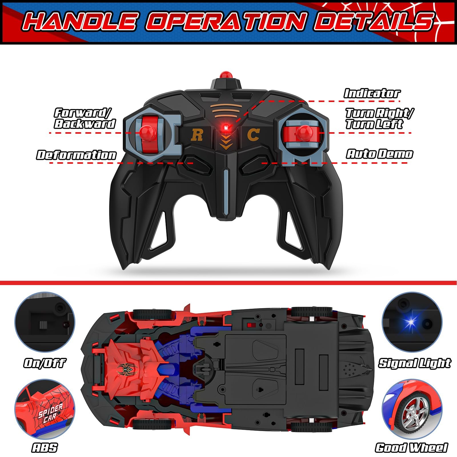 Top Christmas Gift 2025 🎅 Transform Easter RC Cars for Boys🔥🚗Scale Robot Deformation 360°