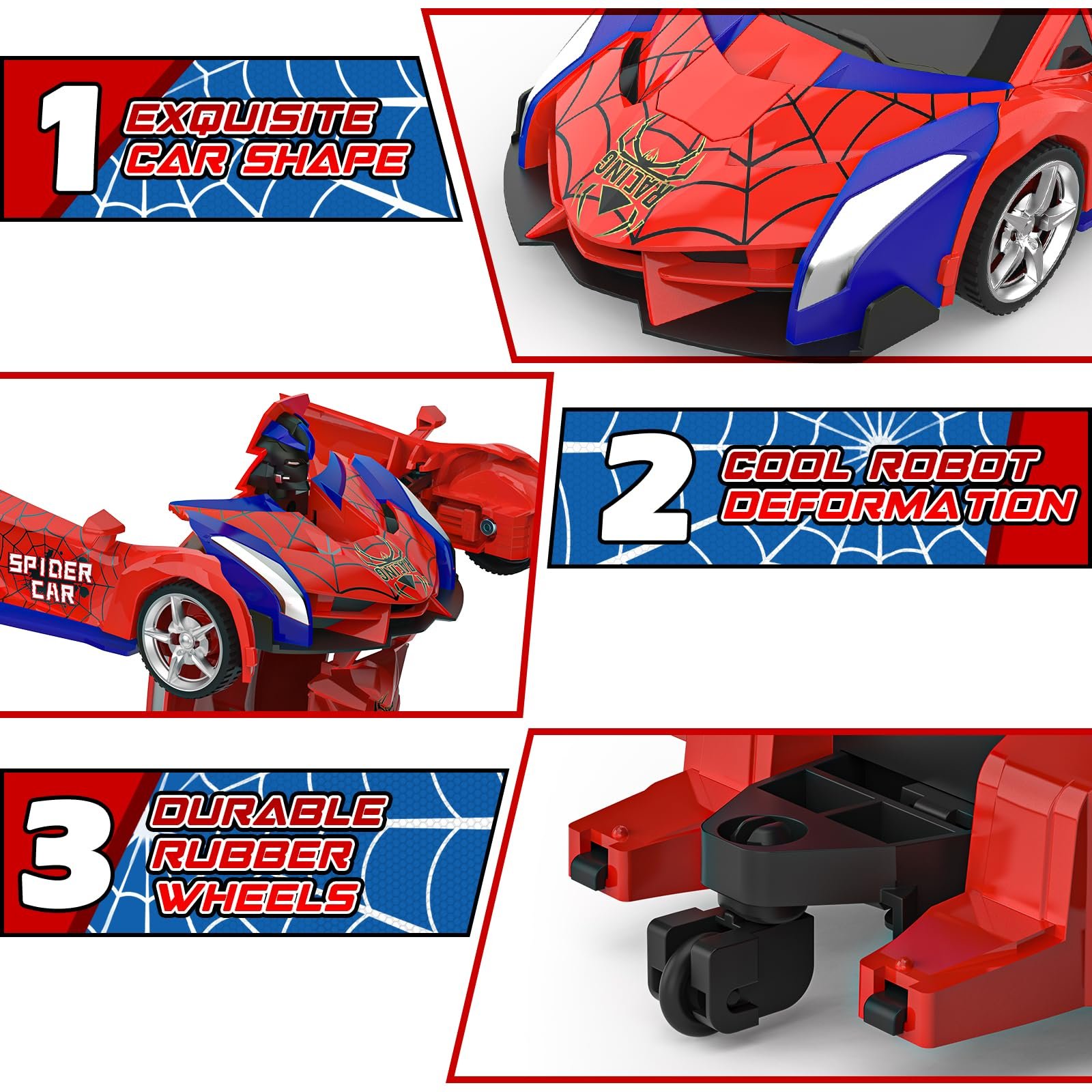 Top Christmas Gift 2025 🎅 Transform Easter RC Cars for Boys🔥🚗Scale Robot Deformation 360°