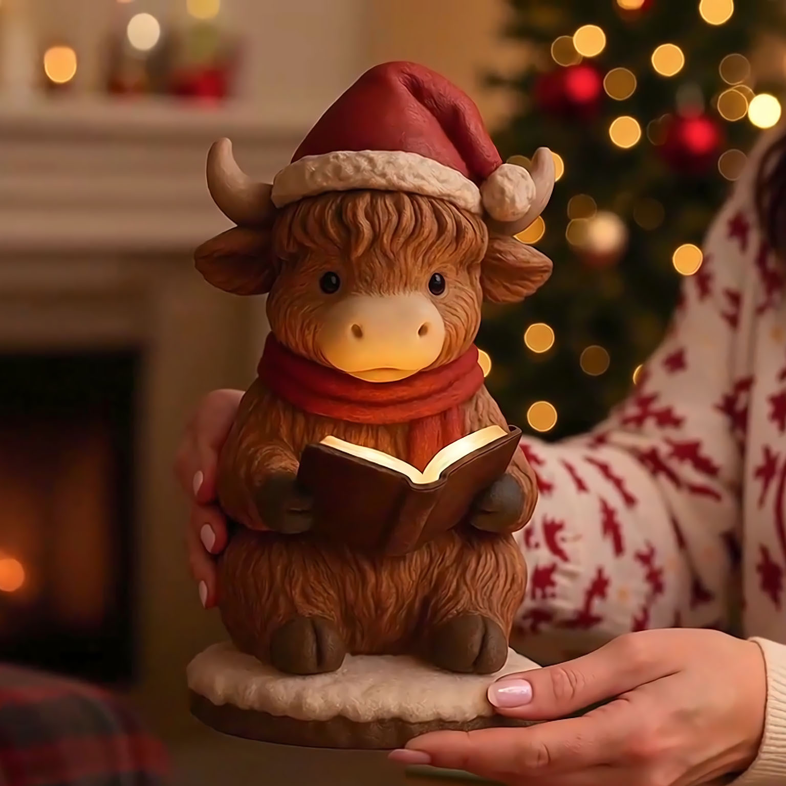 🐮Cute Highland Cow Christmas Night Light🎄✨