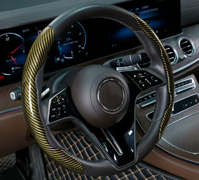 Carbon Fiber Silicone Anti-Slip Car Steering Wheel Cover Universal Fit