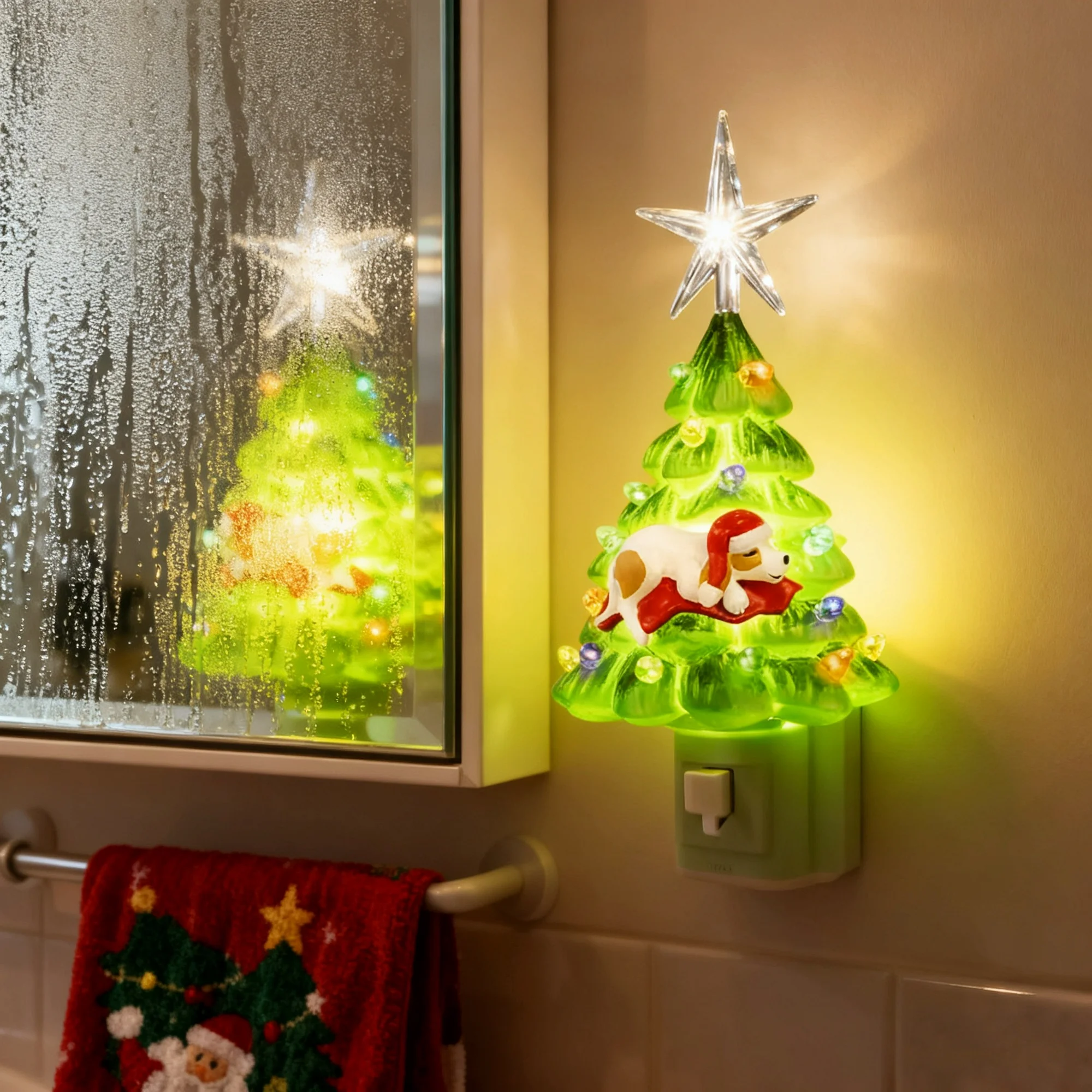 🎄Buy a Light, Give a Meal – Sleeping Dog Christmas Tree Night Light🐾