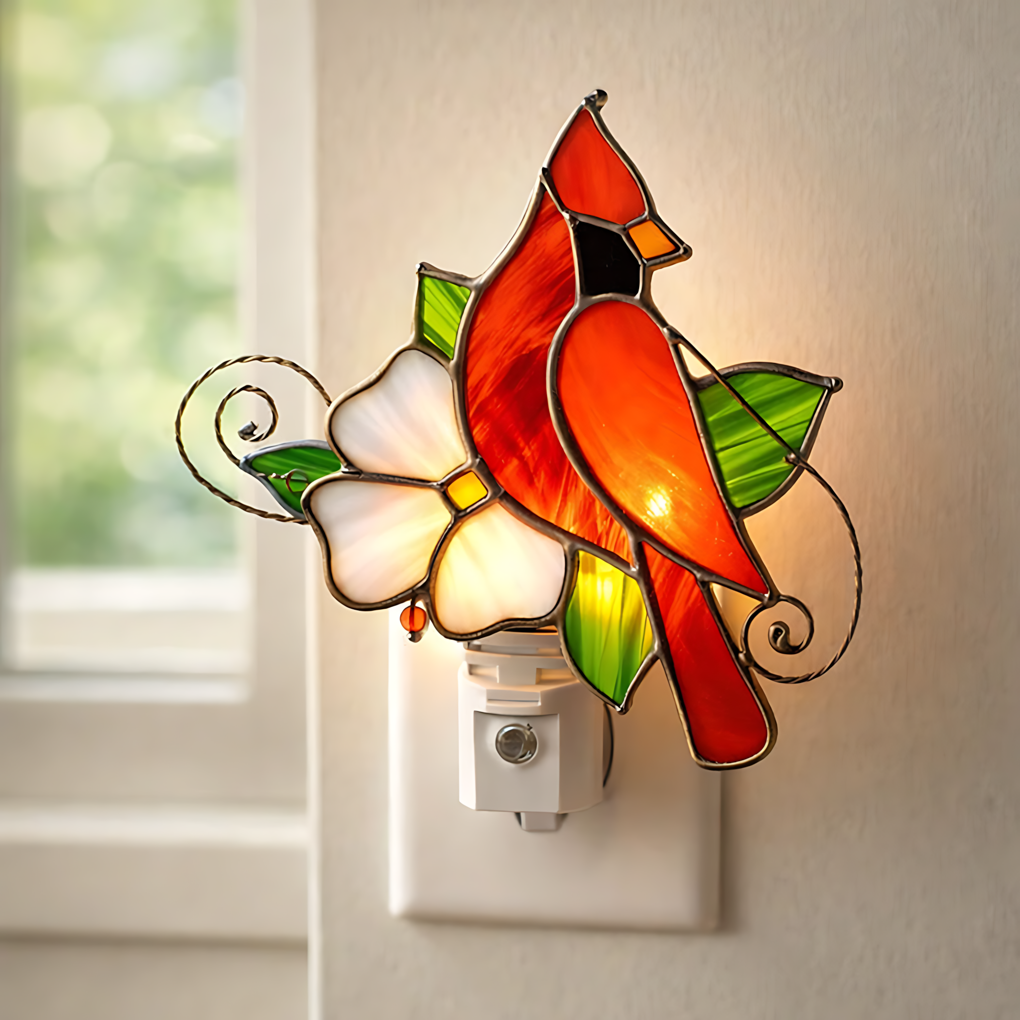 ❤️Handcrafted Cardinal Night Light – A Gentle Glow of Love & Remembrance✨(𝐋𝐮𝐜𝐚𝐬 𝐇𝐚𝐥𝐞 𝐇𝐚𝐧𝐝𝐦𝐚𝐝𝐞®)