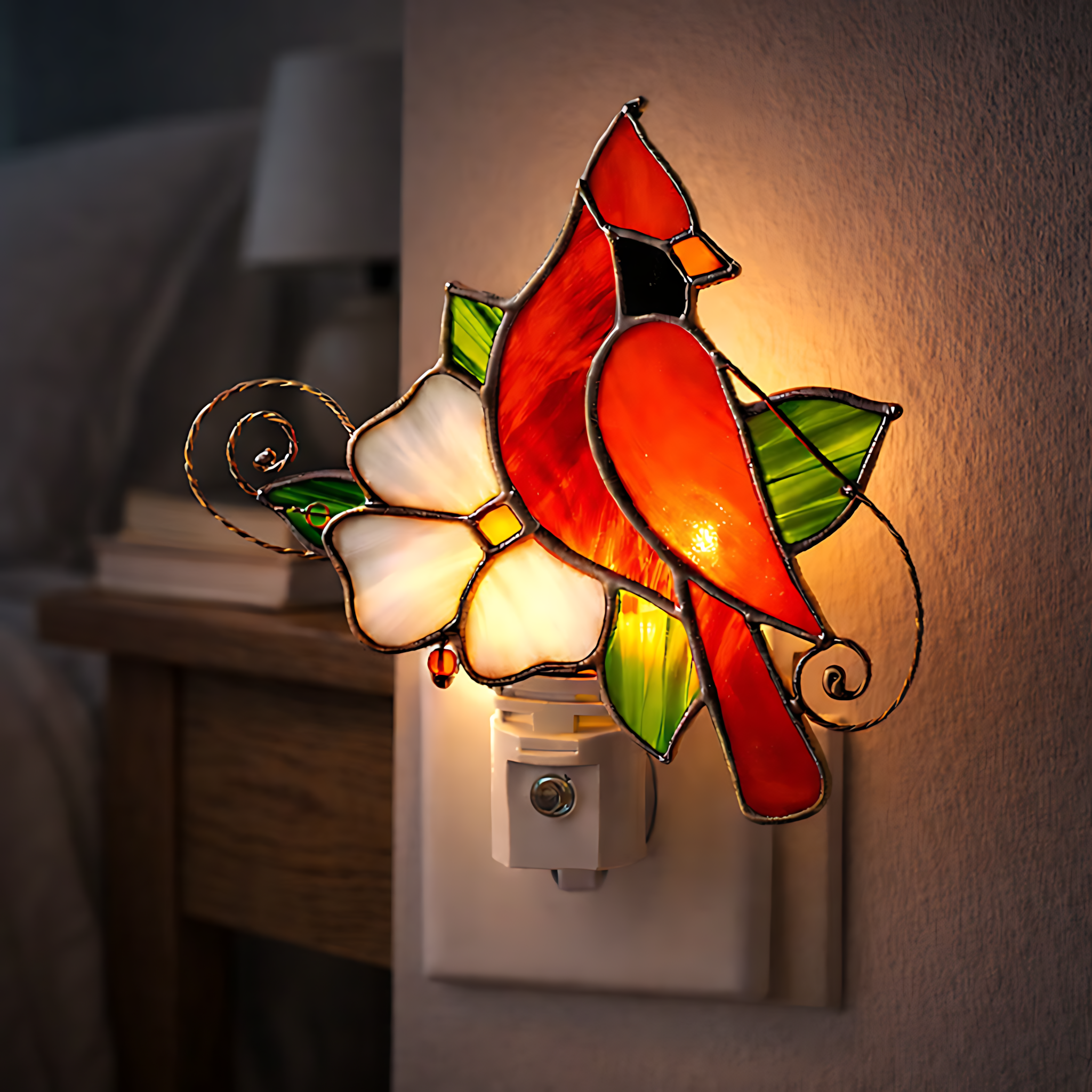 ❤️Handcrafted Cardinal Night Light – A Gentle Glow of Love & Remembrance✨(𝐋𝐮𝐜𝐚𝐬 𝐇𝐚𝐥𝐞 𝐇𝐚𝐧𝐝𝐦𝐚𝐝𝐞®)