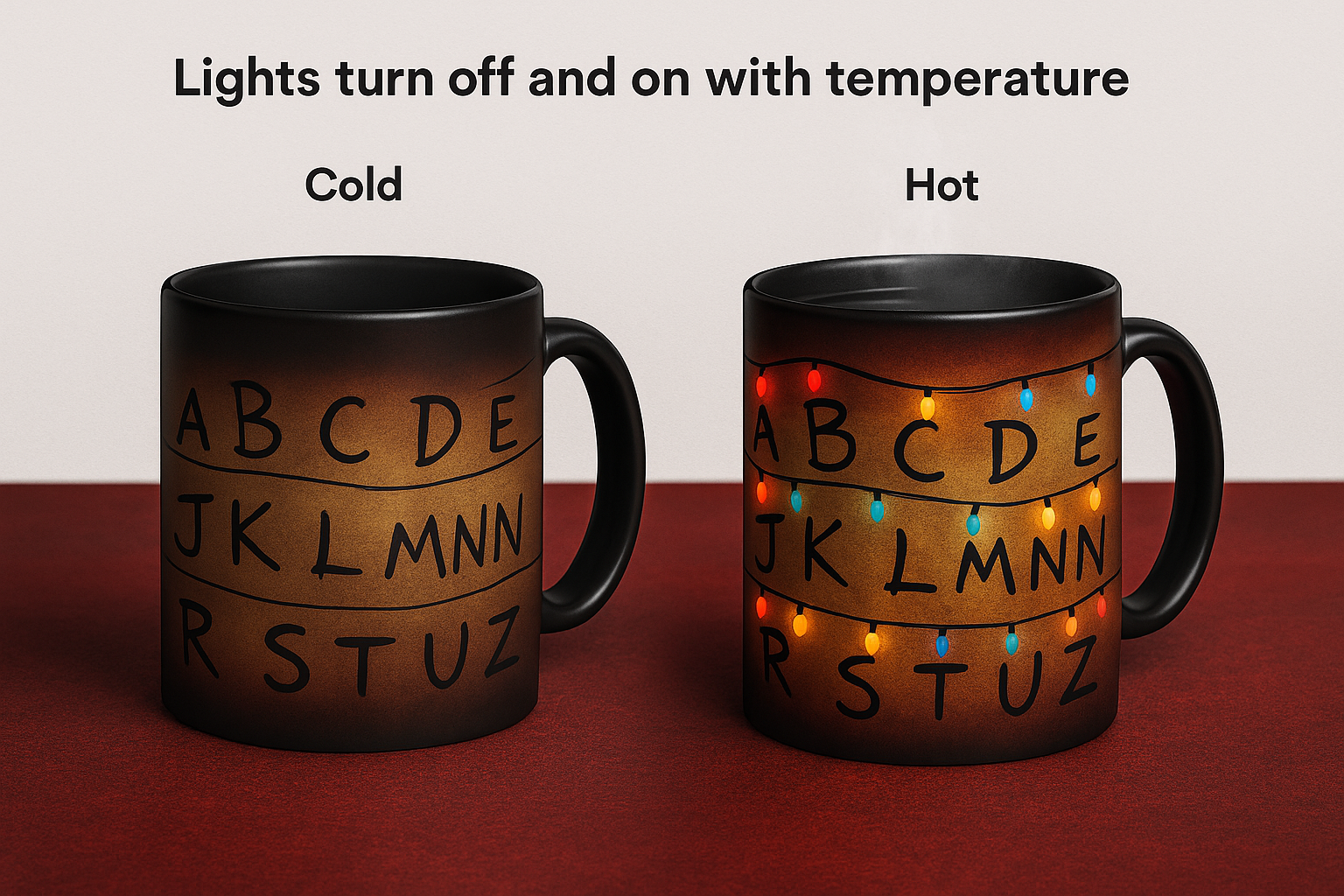 ☕Mindflayer Heat-Reveal Mug – Lights Up When Hot | Magic Alphabet Wall Mug 🔮✨(𝐋𝐮𝐜𝐚𝐬 𝐇𝐚𝐥𝐞 𝐇𝐚𝐧𝐝𝐦𝐚𝐝𝐞®)