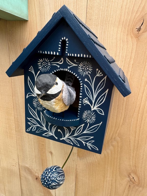 🦉Whimsical Kinetic Art Birdhouse Wall Decor