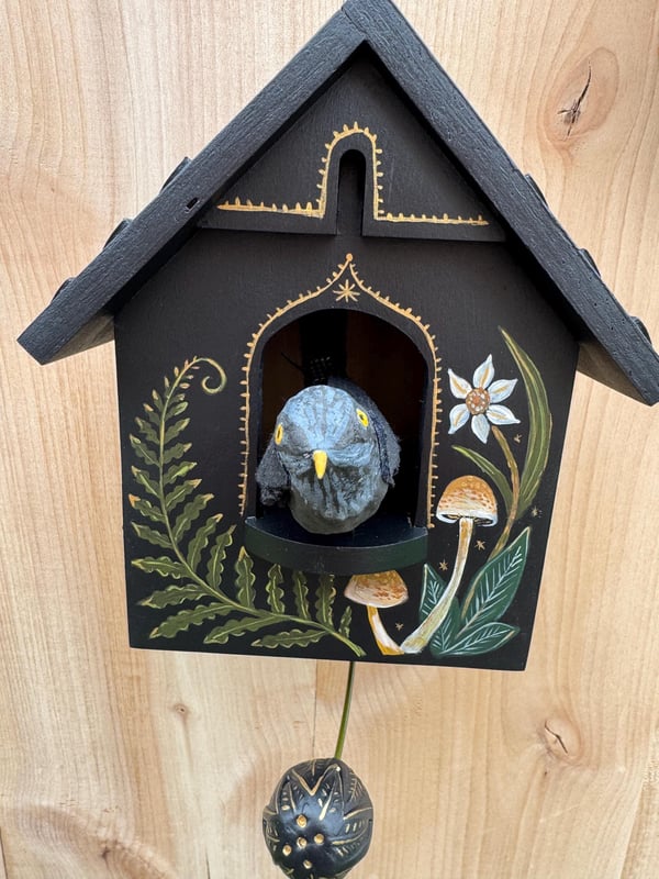 🦉Whimsical Kinetic Art Birdhouse Wall Decor
