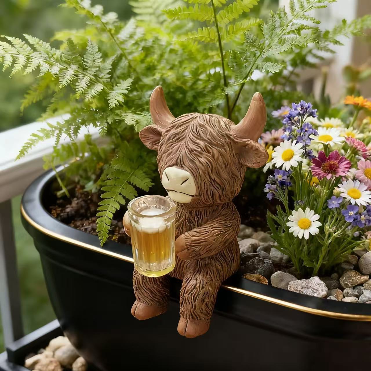 🔥🔥New Year 50% Off--Highland Cow Beer Garden Pot Buddy