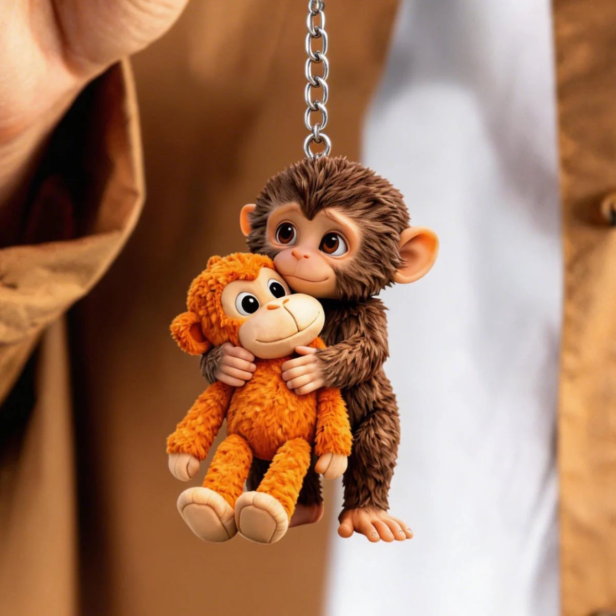 🏆New Year 50% OFF-🐵 3D Viral Punch Monkey Keychain 💕🎁Emotional Gift for Animal Lovers, Family, Friends, Loved Ones