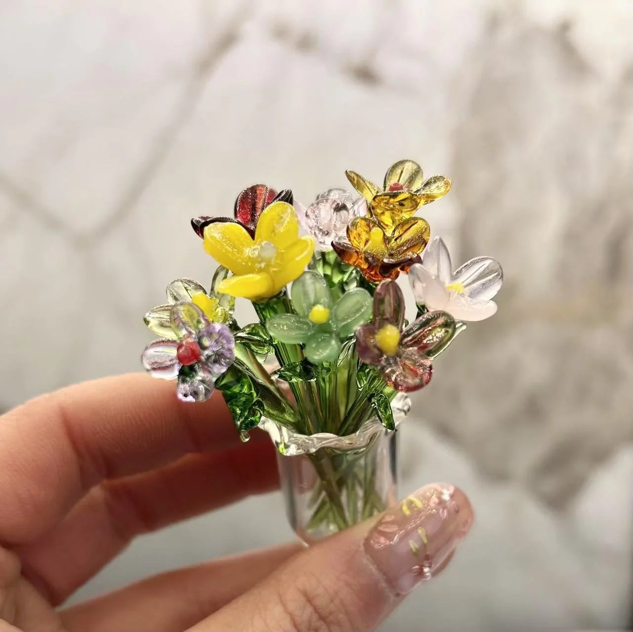 🌸2026 Mother's Day Gifts 50% Off--🎁Mini Glass Flower Ornament Crafts Artificial Flower Floral Figurine(𝐋𝐮𝐜𝐚𝐬 𝐇𝐚𝐥𝐞 𝐇𝐚𝐧𝐝𝐦𝐚𝐝𝐞®)
