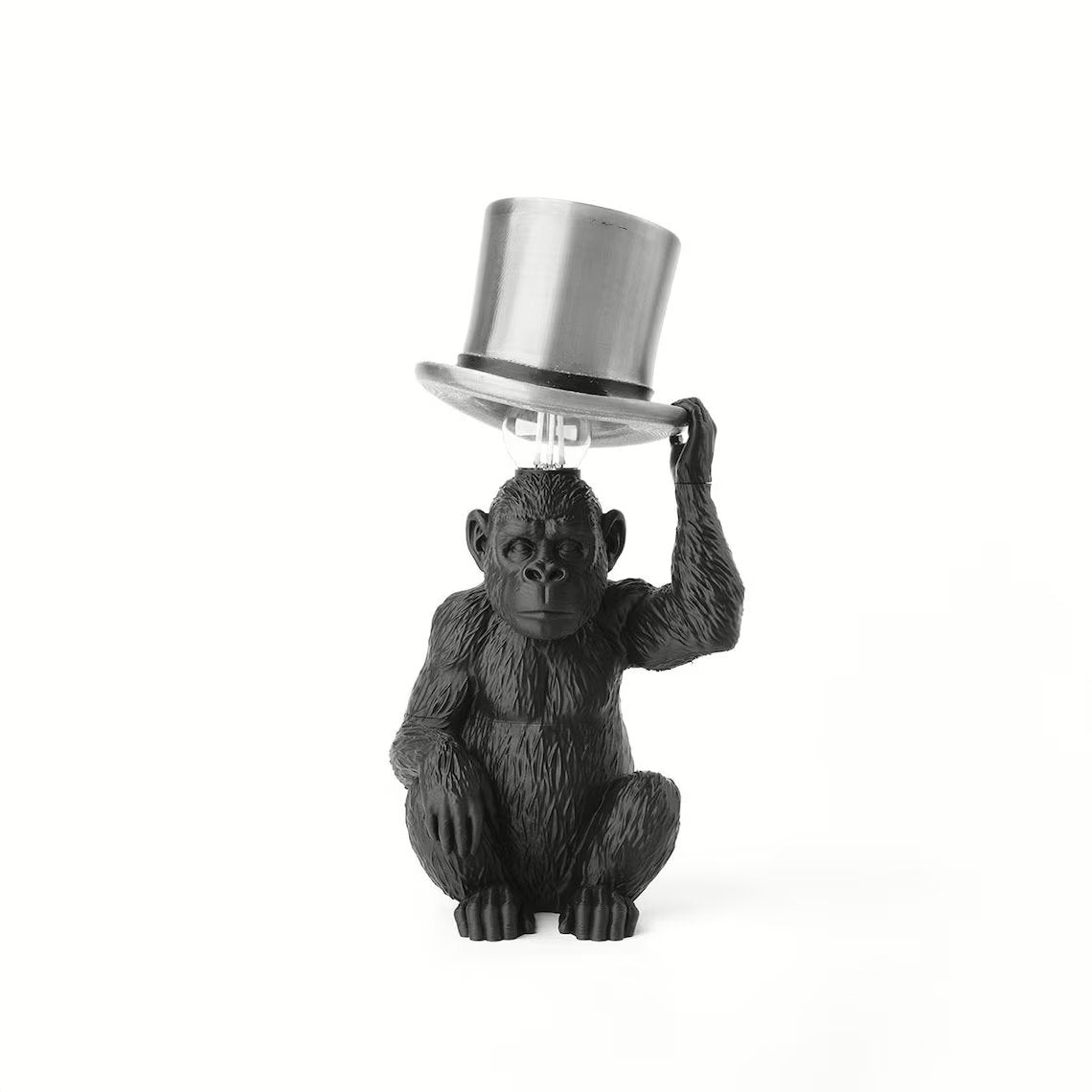🐒Monkey Table Lamp with Top Hat – Sculptural Animal Desk Lamp💡(𝐋𝐮𝐜𝐚𝐬 𝐇𝐚𝐥𝐞 𝐇𝐚𝐧𝐝𝐦𝐚𝐝𝐞®)