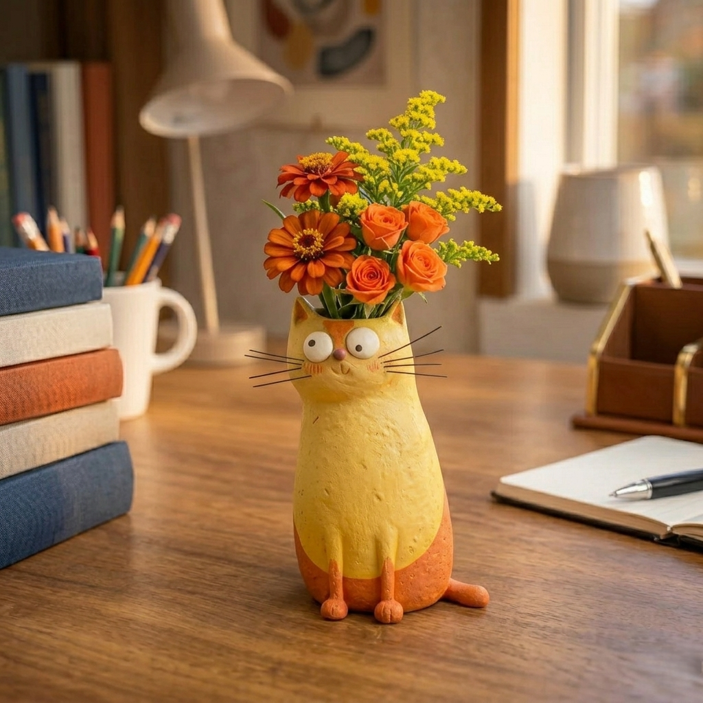 🔥LAST DAY49% OFF - 😻Handcrafted Quirky Cat Vase(𝐋𝐮𝐜𝐚𝐬 𝐇𝐚𝐥𝐞 𝐇𝐚𝐧𝐝𝐦𝐚𝐝𝐞®)
