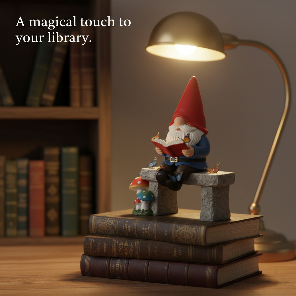 📖✨Whimsical "Reading Time" Gnome Figurine with Butterflies🦋 – Your Perfect Desk & Garden Companion