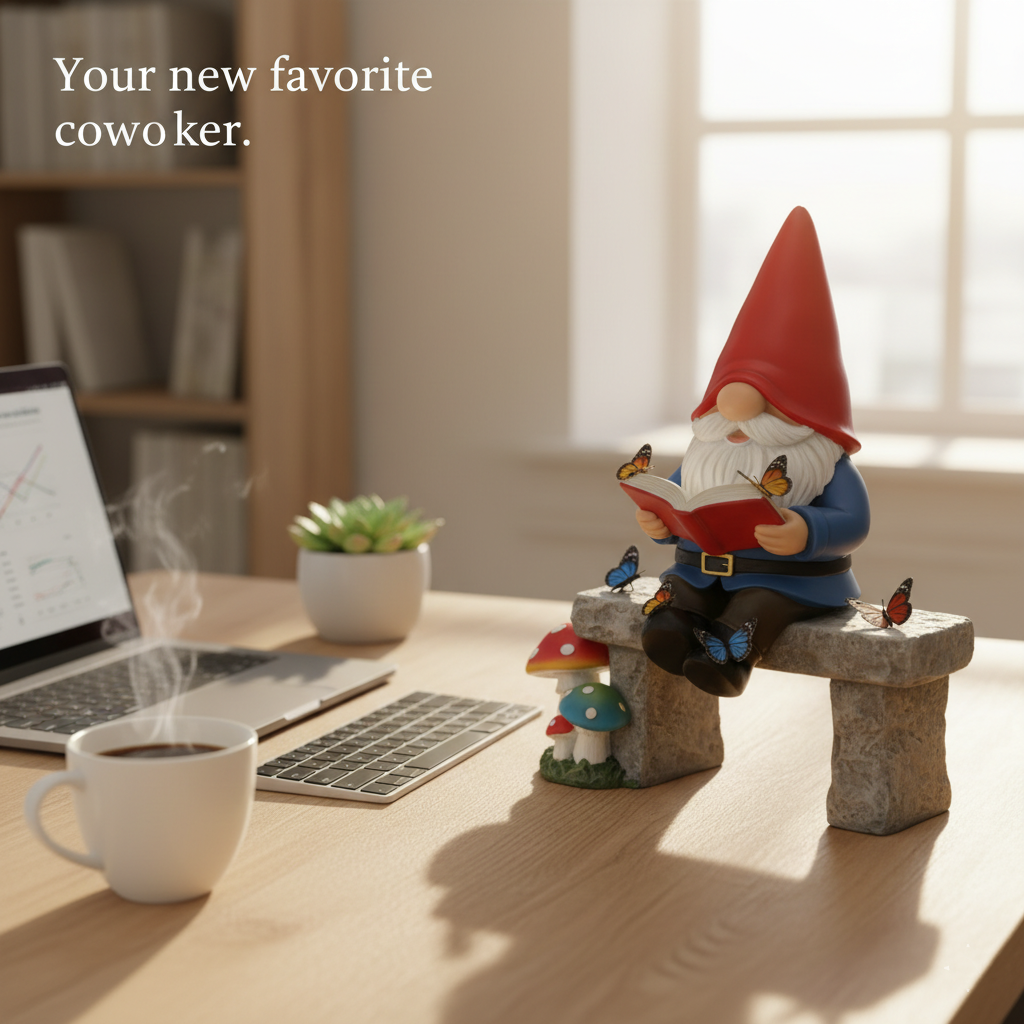 📖✨Whimsical "Reading Time" Gnome Figurine with Butterflies🦋 – Your Perfect Desk & Garden Companion