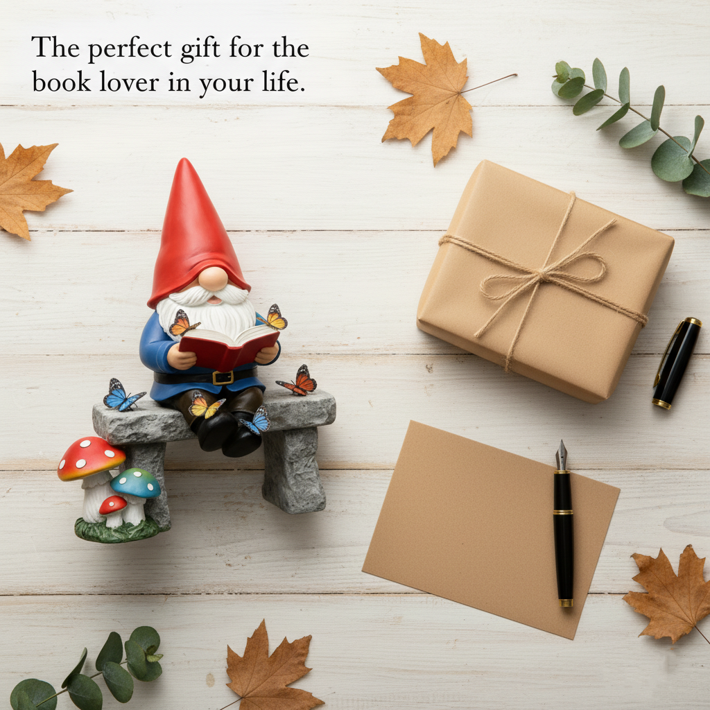 📖✨Whimsical "Reading Time" Gnome Figurine with Butterflies🦋 – Your Perfect Desk & Garden Companion