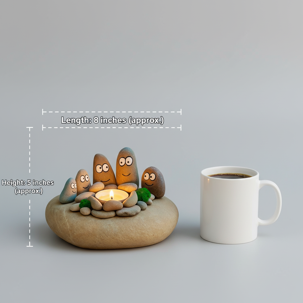 🔥Last Day 50% OFF - The "Pebble Family" Campfire Tealight Holder – Cozy Faux Stone Centerpiece(𝐋𝐮𝐜𝐚𝐬 𝐇𝐚𝐥𝐞 𝐇𝐚𝐧𝐝𝐦𝐚𝐝𝐞®)