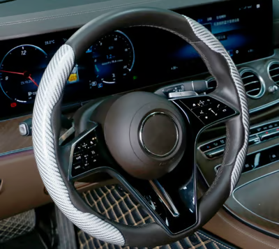Carbon Fiber Silicone Anti-Slip Car Steering Wheel Cover Universal Fit