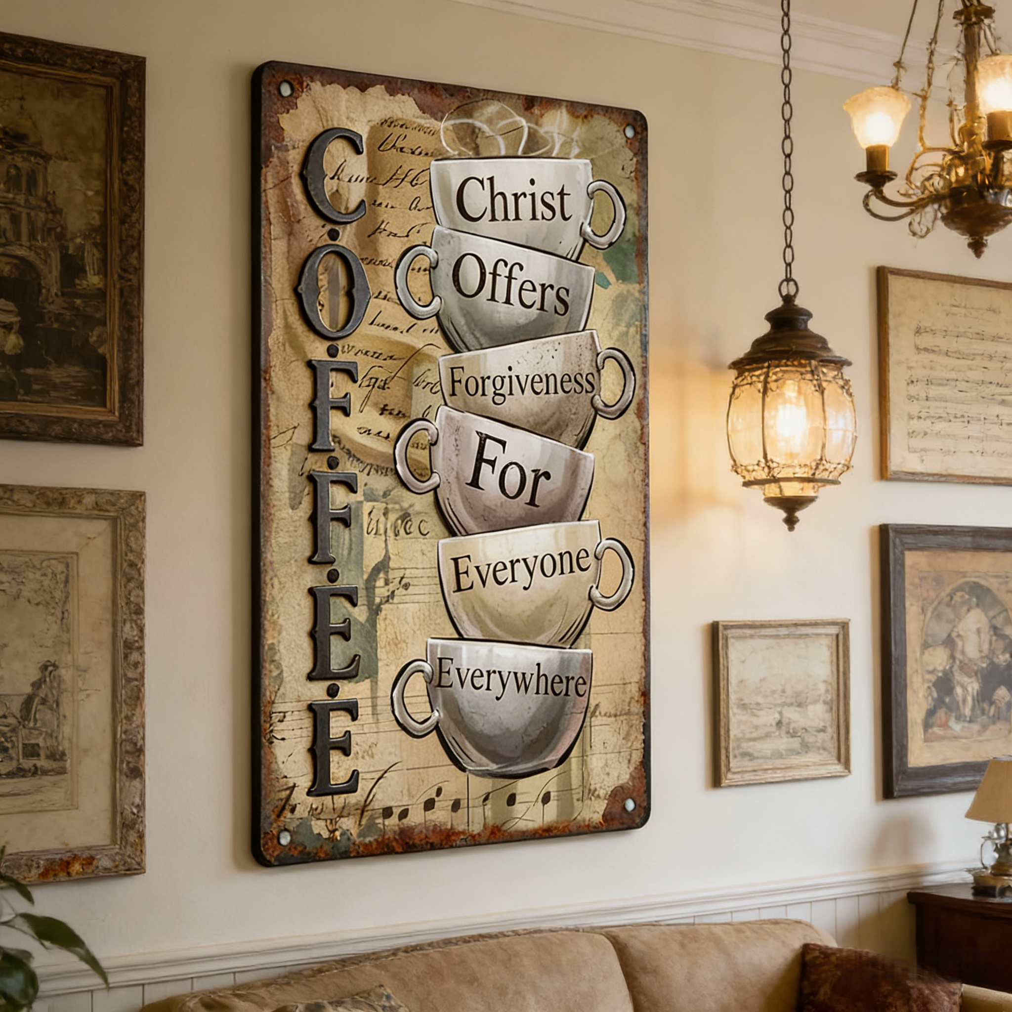 Christ Offers Forgiveness for Everyone 12x8 Metal Sign