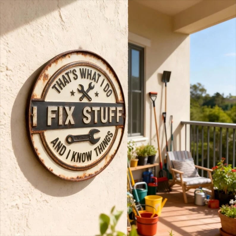 🔥LAST DAY 50% OFF - 🔧💪"That’s What I Do - I Fix Stuff" 3D Metal Garage Sign