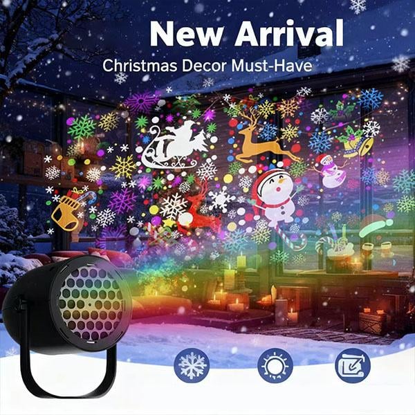 🔥Last Day 50% OFF - Magical Christmas LED Projector Light | 16 Festive Patterns | Indoor & Outdoor Holiday Decor