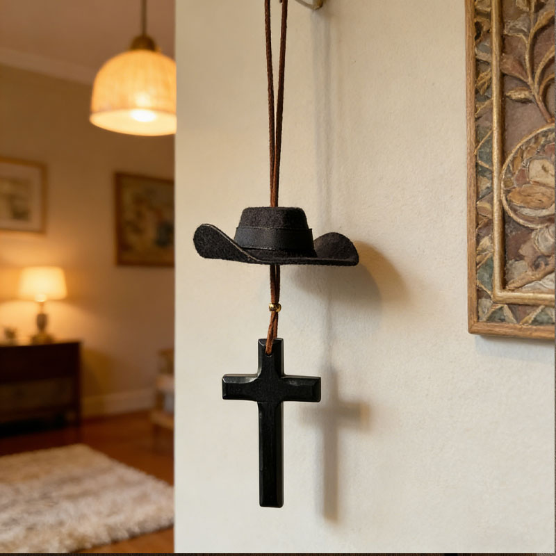 🔥Last Day 50% OFF - 🤠 Cowboy Hat & Cross Car Charm | A Ride with Style & Faith 🚗✨(𝐋𝐮𝐜𝐚𝐬 𝐇𝐚𝐥𝐞 𝐇𝐚𝐧𝐝𝐦𝐚𝐝𝐞®)