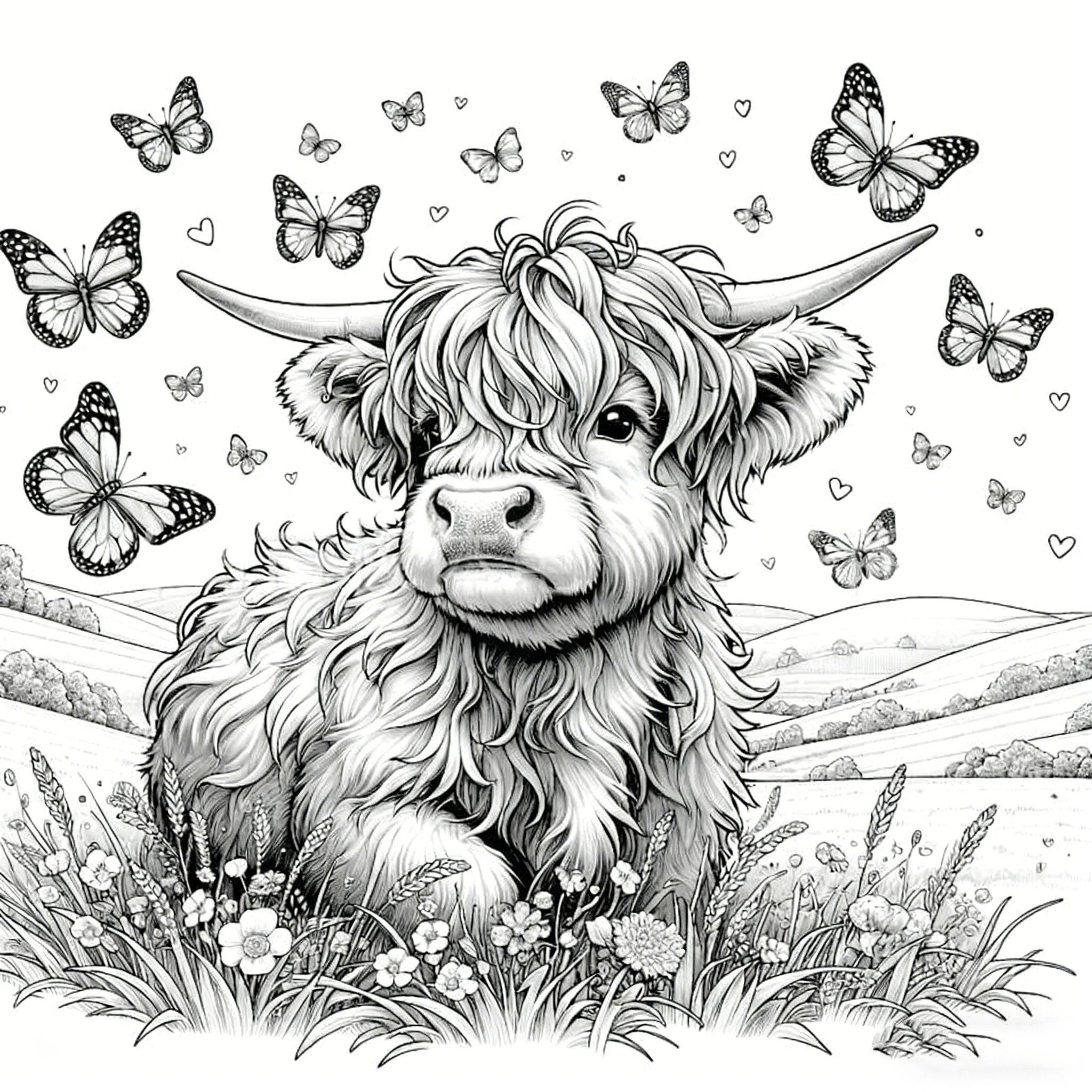 🐮🎨Highland Cow Coloring Book