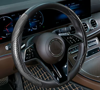Carbon Fiber Silicone Anti-Slip Car Steering Wheel Cover Universal Fit