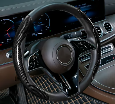 Carbon Fiber Silicone Anti-Slip Car Steering Wheel Cover Universal Fit