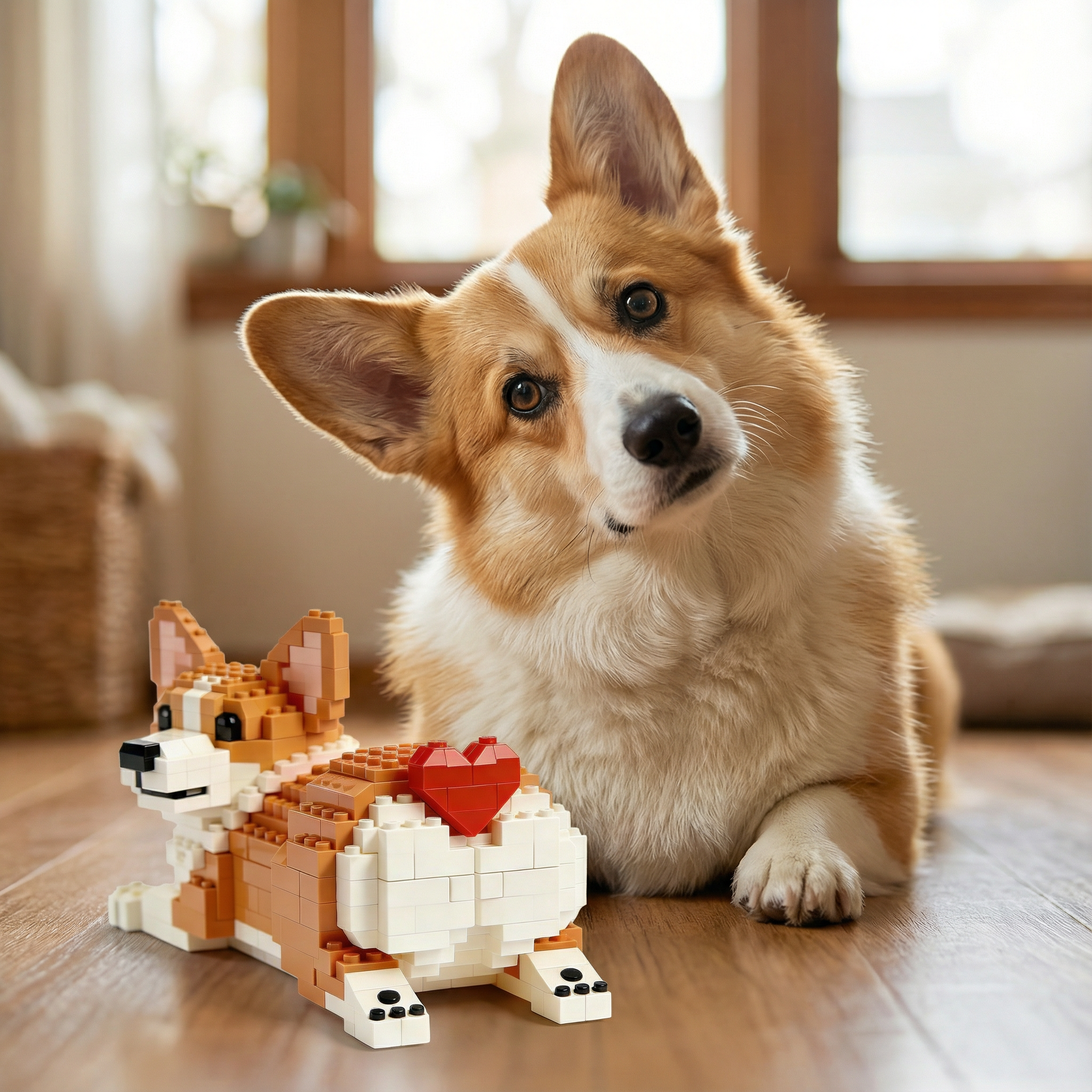 🐶Love Corgi Brick Figure – Collector’s Build for Corgi Lovers