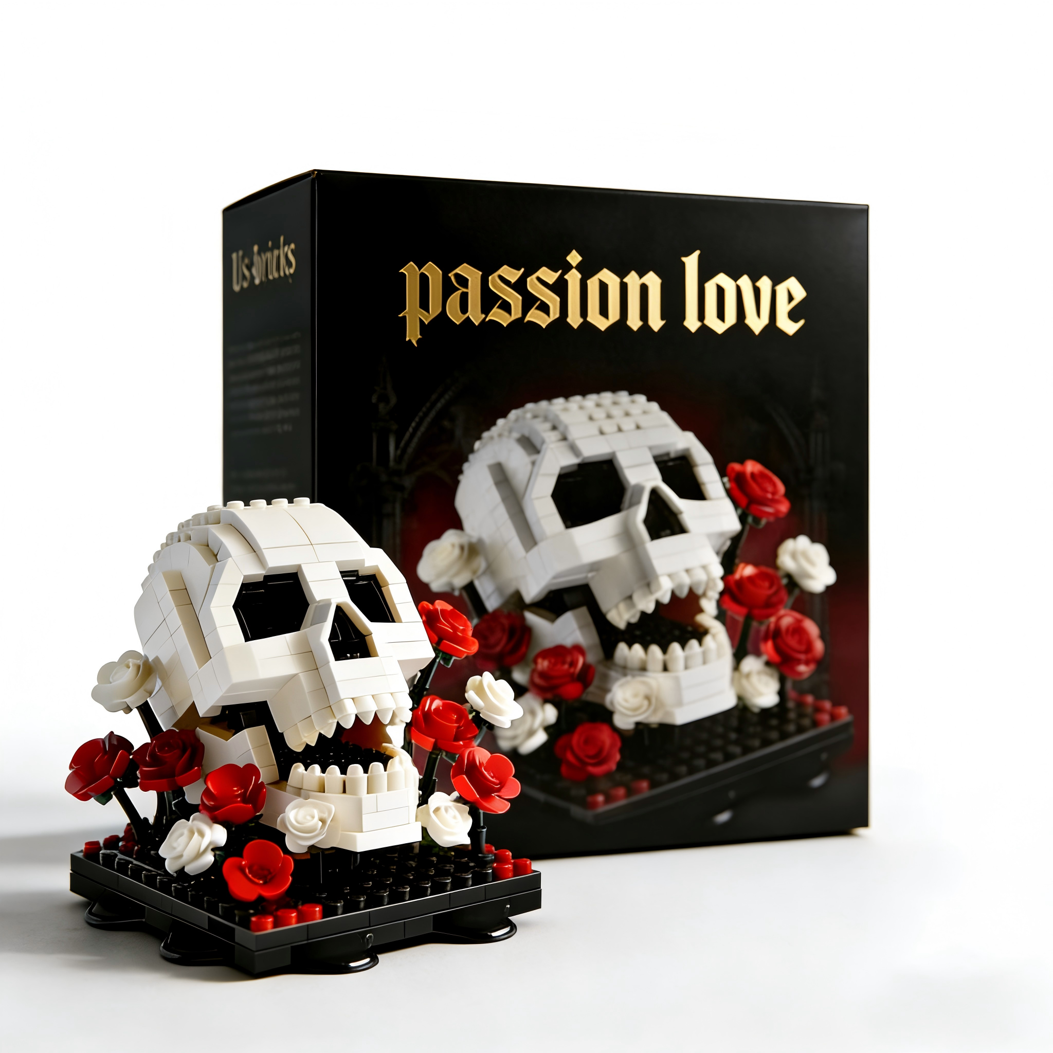 💀 Skull & Roses Brick Set 🌹- Limited Gothic Edition for Collectors