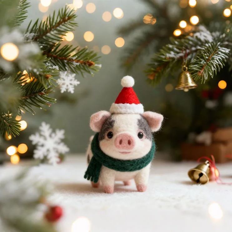 🔥Last Day 50% OFF -💖🐽Needle-Felted Christmas Pig(𝐋𝐮𝐜𝐚𝐬 𝐇𝐚𝐥𝐞 𝐇𝐚𝐧𝐝𝐦𝐚𝐝𝐞®)