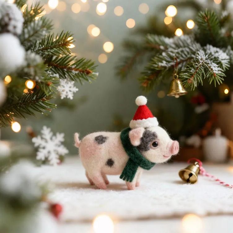 🔥Last Day 50% OFF -💖🐽Needle-Felted Christmas Pig(𝐋𝐮𝐜𝐚𝐬 𝐇𝐚𝐥𝐞 𝐇𝐚𝐧𝐝𝐦𝐚𝐝𝐞®)