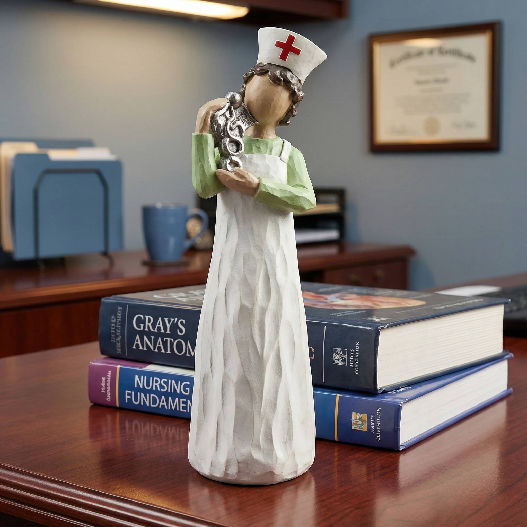 Hand-Painted Resin Angel Nurse Statue – Inspirational Nurse Figurine for Appreciation, Care & Hope(𝐋𝐮𝐜𝐚𝐬 𝐇𝐚𝐥𝐞 𝐇𝐚𝐧𝐝𝐦𝐚𝐝𝐞®)