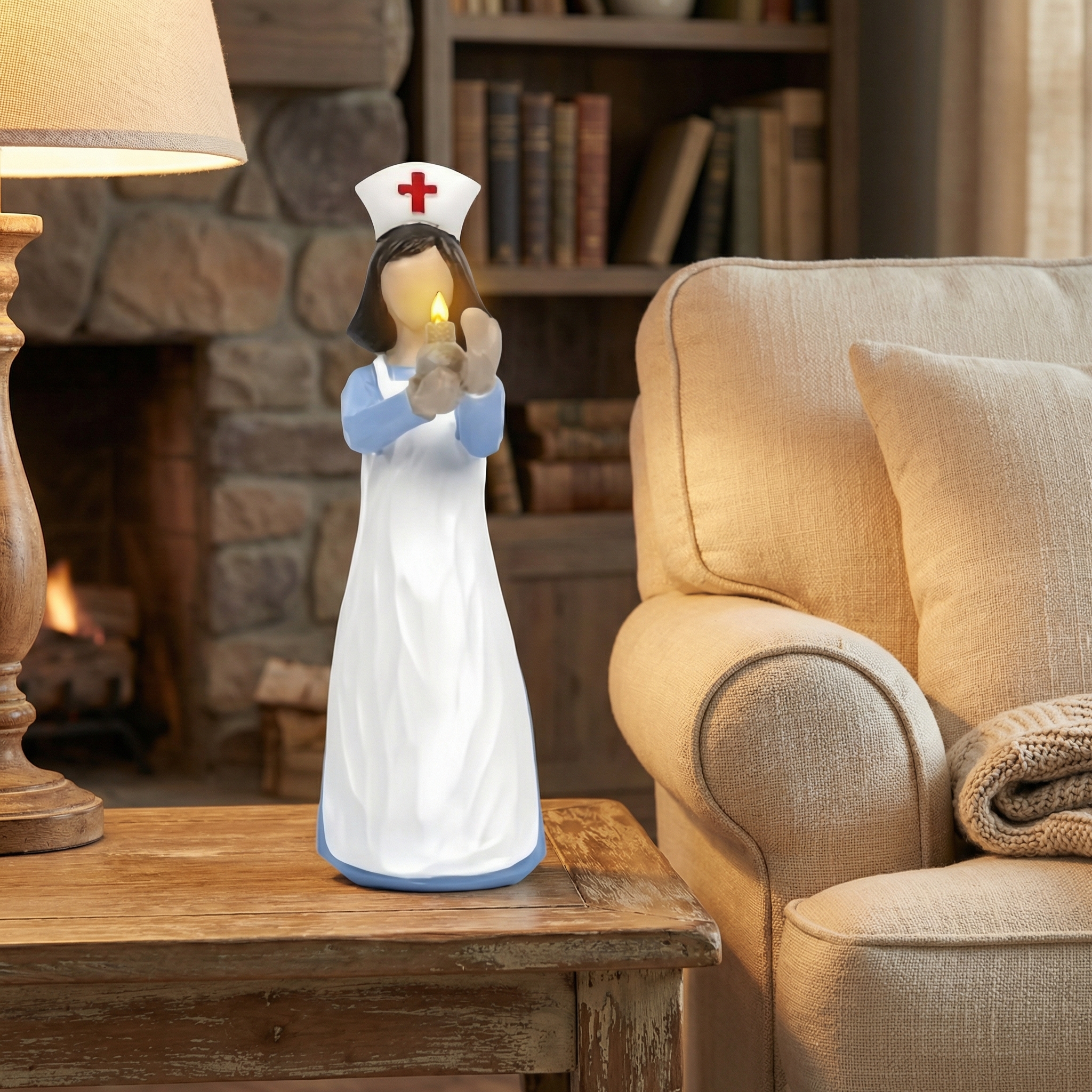 Hand-Painted Resin Angel Nurse Statue – Inspirational Nurse Figurine for Appreciation, Care & Hope(𝐋𝐮𝐜𝐚𝐬 𝐇𝐚𝐥𝐞 𝐇𝐚𝐧𝐝𝐦𝐚𝐝𝐞®)