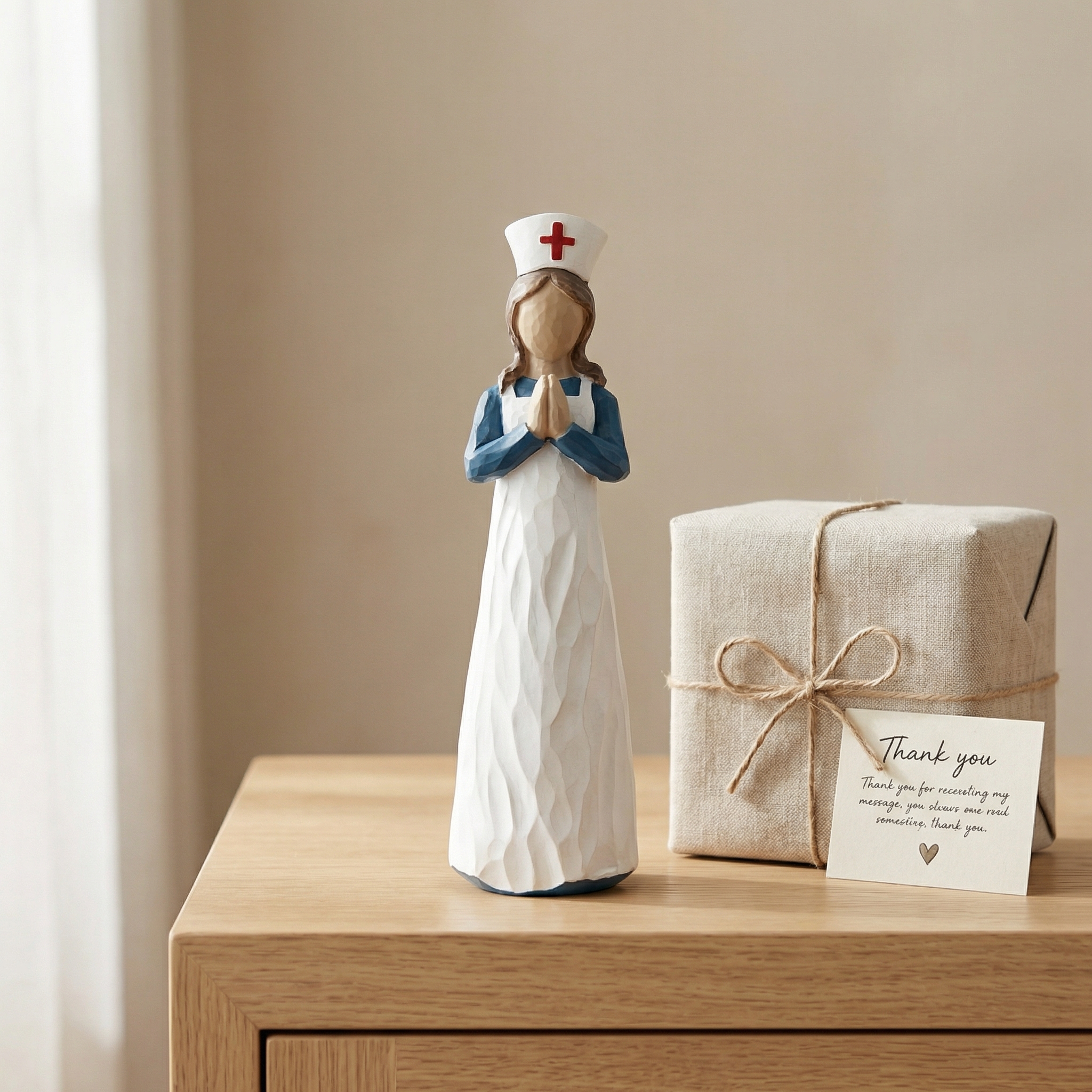 Hand-Painted Resin Angel Nurse Statue – Inspirational Nurse Figurine for Appreciation, Care & Hope(𝐋𝐮𝐜𝐚𝐬 𝐇𝐚𝐥𝐞 𝐇𝐚𝐧𝐝𝐦𝐚𝐝𝐞®)