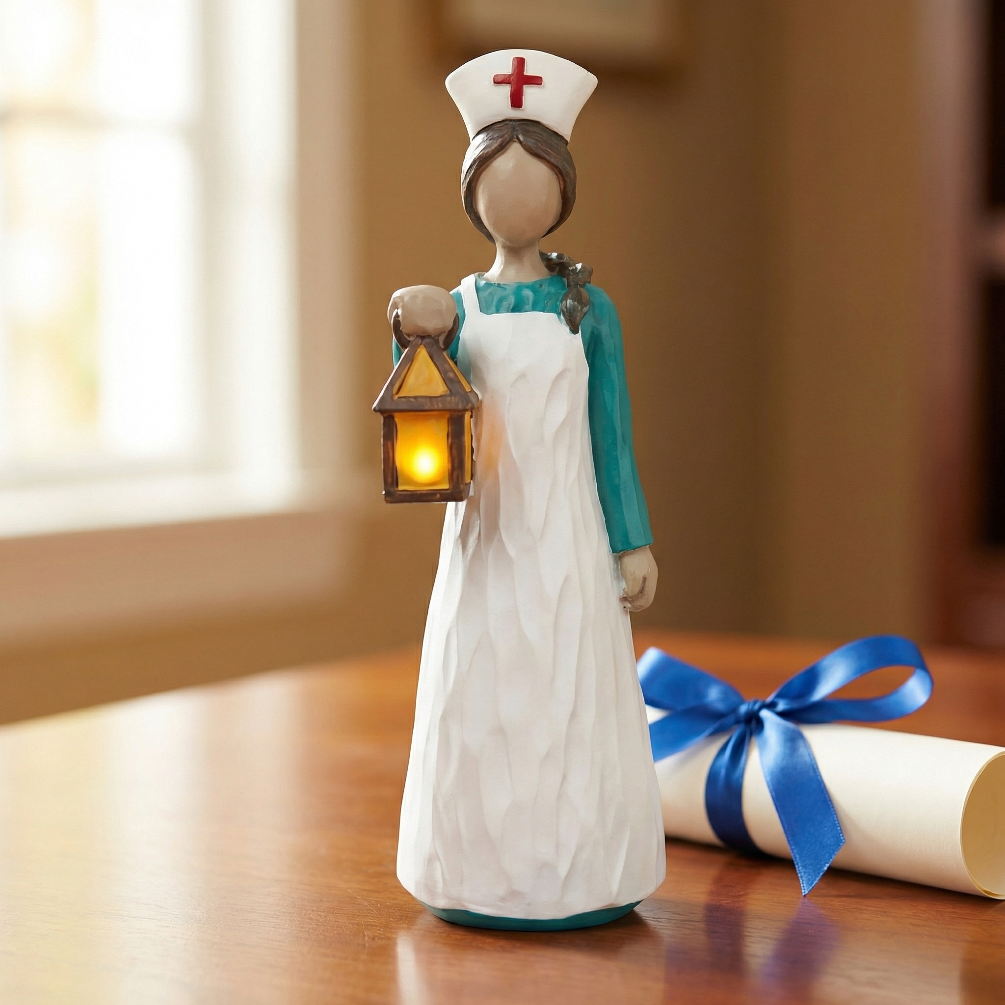 Hand-Painted Resin Angel Nurse Statue – Inspirational Nurse Figurine for Appreciation, Care & Hope(𝐋𝐮𝐜𝐚𝐬 𝐇𝐚𝐥𝐞 𝐇𝐚𝐧𝐝𝐦𝐚𝐝𝐞®)