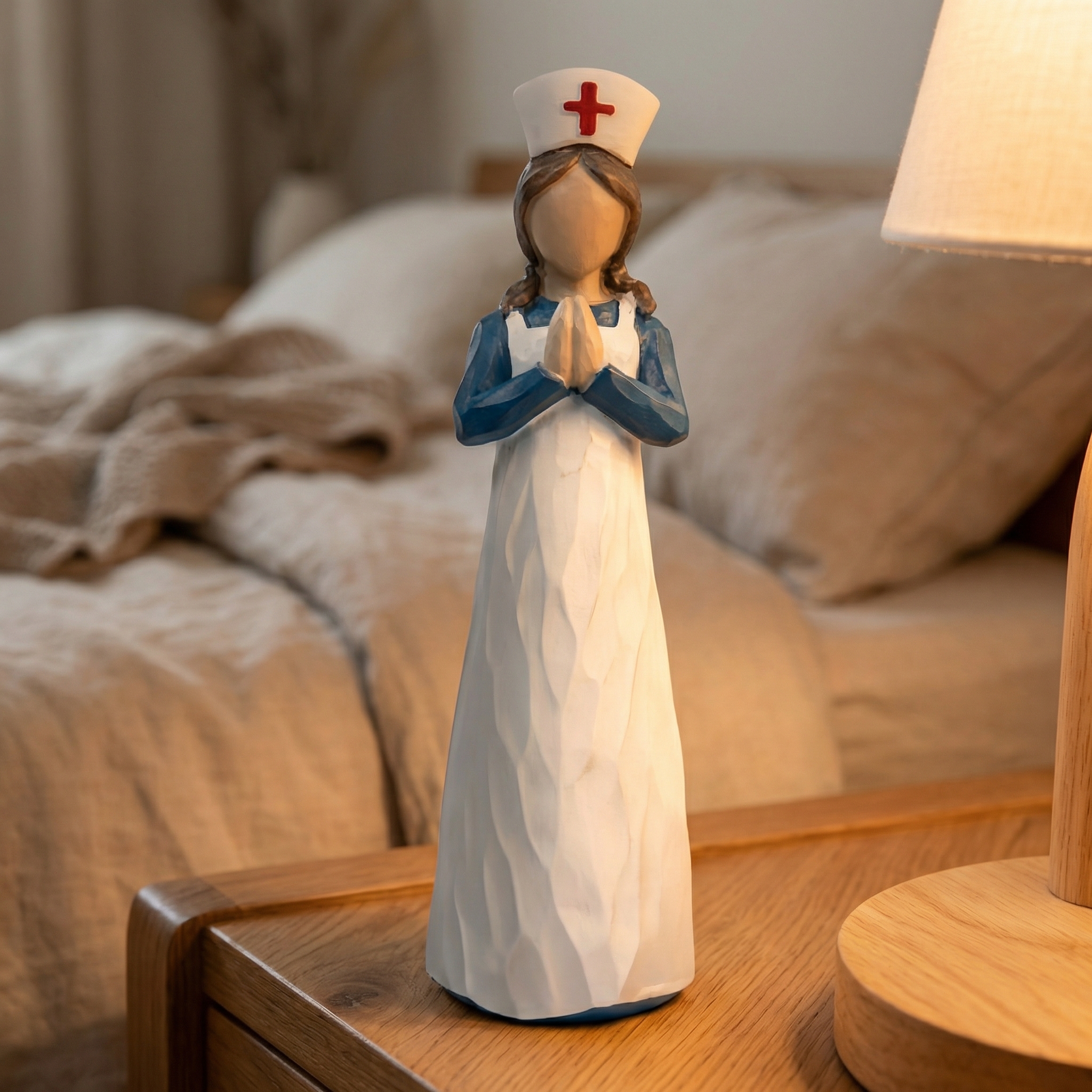Hand-Painted Resin Angel Nurse Statue – Inspirational Nurse Figurine for Appreciation, Care & Hope(𝐋𝐮𝐜𝐚𝐬 𝐇𝐚𝐥𝐞 𝐇𝐚𝐧𝐝𝐦𝐚𝐝𝐞®)