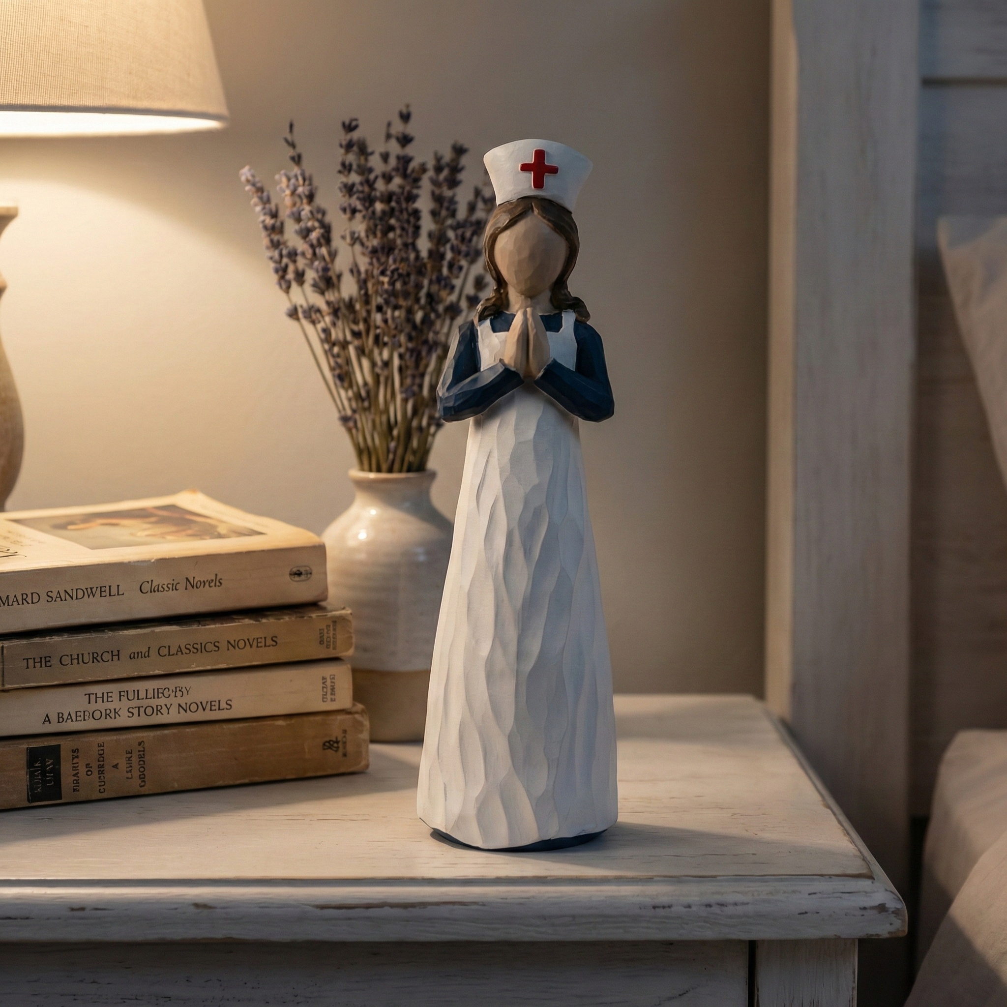 Hand-Painted Resin Angel Nurse Statue – Inspirational Nurse Figurine for Appreciation, Care & Hope(𝐋𝐮𝐜𝐚𝐬 𝐇𝐚𝐥𝐞 𝐇𝐚𝐧𝐝𝐦𝐚𝐝𝐞®)