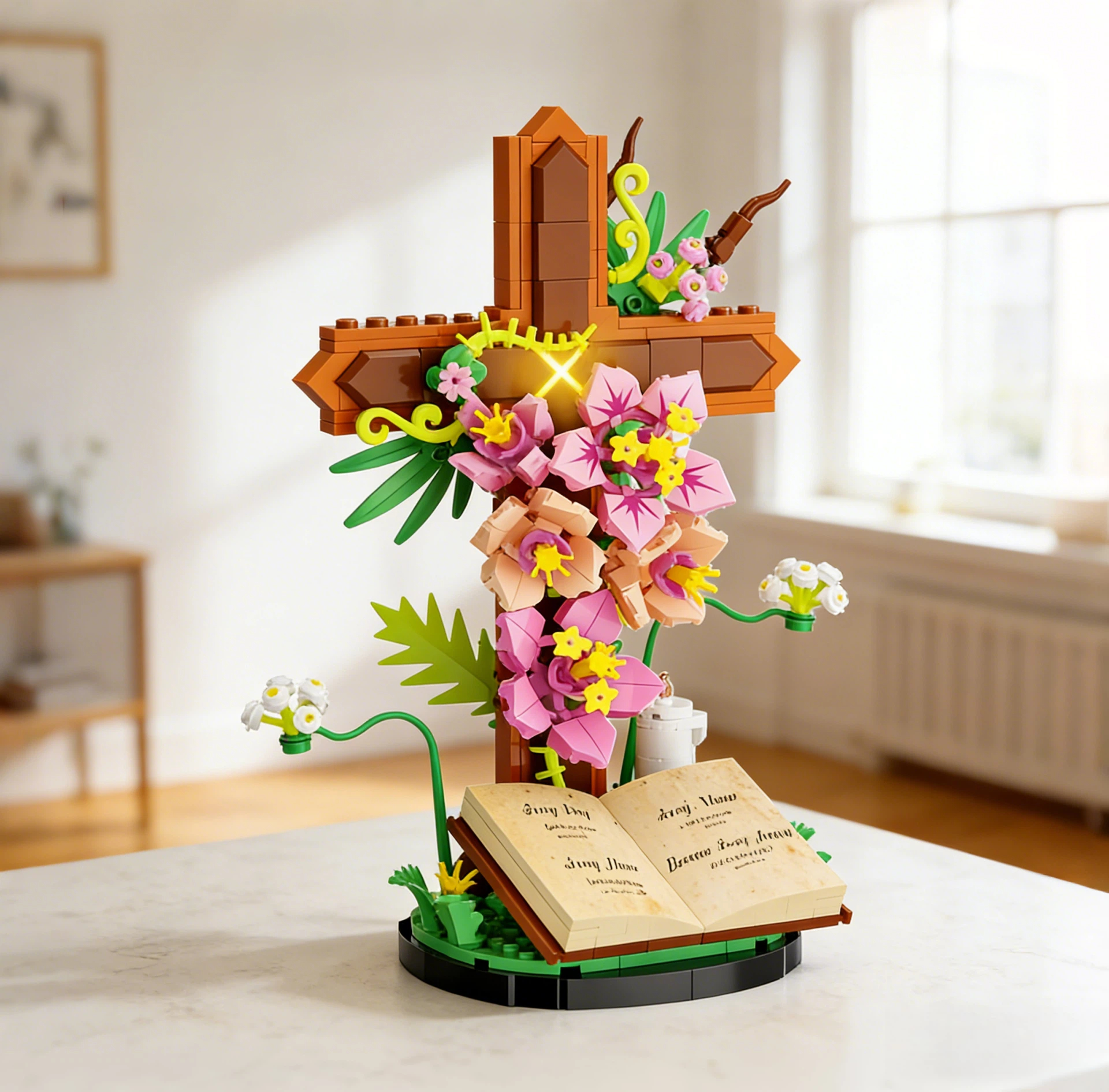 Blooming Faith Cross Building Set